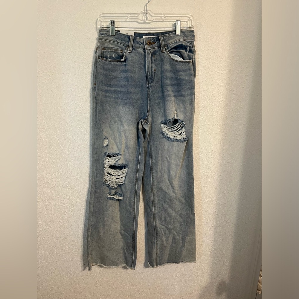 A loves a high rise wide leg jeans